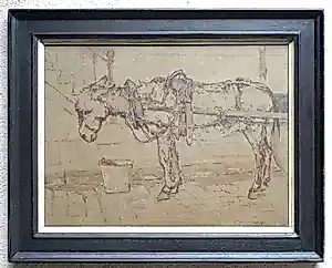 Cornelis Vreedenburgh - Penseeltekening van ezel kopen? Bied vanaf 275!