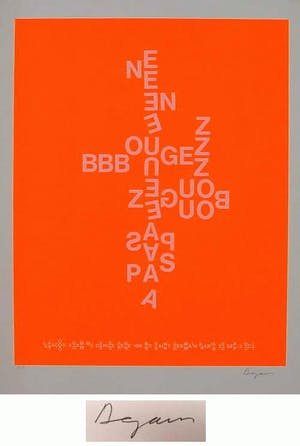 Yaacov Agam - NE BOUGEZ PAS - ORANGE- Farbserigrafie, handsigniert und nummeriert kopen? Bied vanaf 240!
