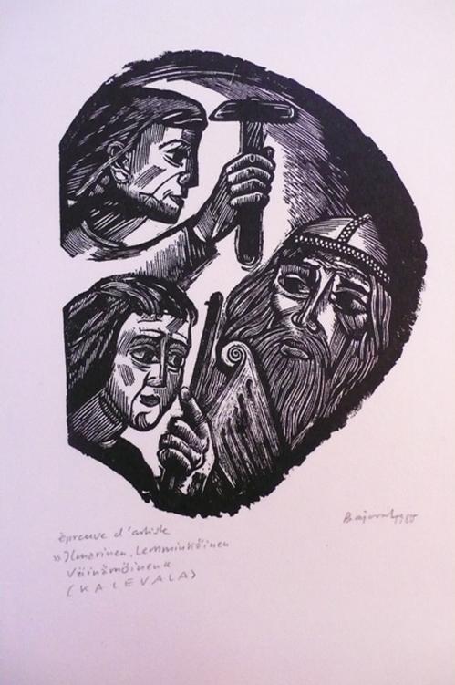 Archibald Bajorat - 1.Gesang - Ilmarinen, Väinämöinen, Lemminka - Holzstich kopen? Bied vanaf 45!