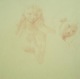 Otto Bachmann - 2 Mädchen, Original Röthelzeichnung, handsigniert und datiert 1965, gerahmt. verkocht voor € 320!