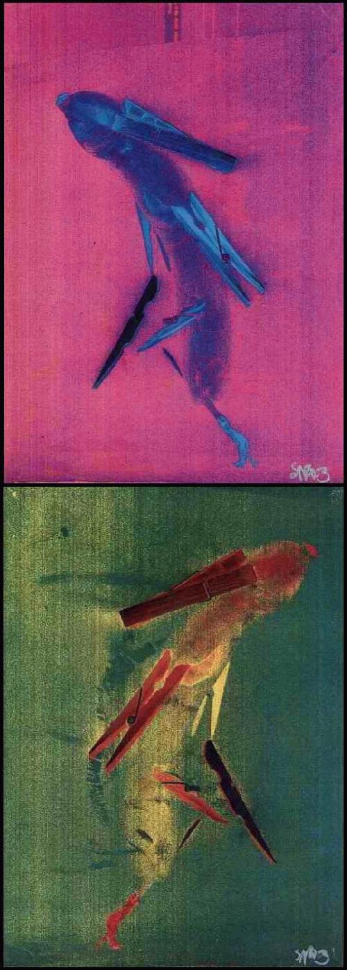 Sascha Nicolaus - 2003 - La VALSE des MONSTRES - 2 handsignierte Laserprints (PLAKAT-STUDIE) d.BERLINer Preisträgers verkocht voor € 42!