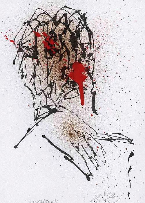 Sascha Nicolaus - 2003 MUTTERBLASE - Handsignierte OriginalZeichnung des BERLINer HdK-UdK-Absolventen (KUNSTPREIS 05) verkocht voor € 36!