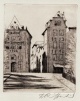 Heinrich Reifferscheid - : Alte Gasse in Köln, handsignierte Radierung 1924 verkocht voor € 70!