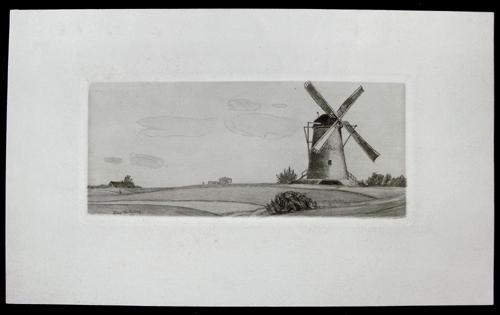 Felix Hollenberg - Alte Windmühle. Radierung, 1898. verkocht voor € 70!