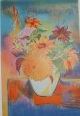 Amanda Lear - Amanda LEAR original Lithographie handsiniert "Le Bouquet&quot; verkocht voor € 95!