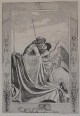 Max Klinger - Amor bei Jupiter. Blatt aus Amor und Psyche (1880). Radierung. verkocht voor € 100!