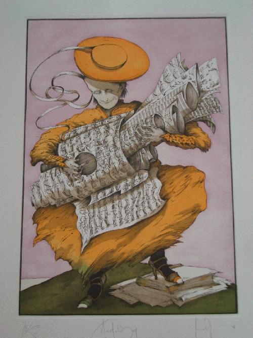 Gertrude Degenhardt - Andalusia, Farbradierung verkocht voor € 180!