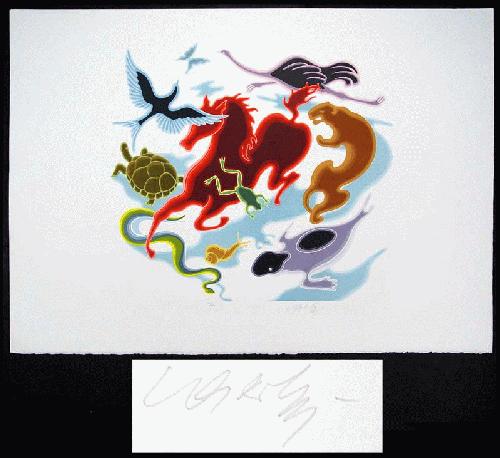 Victor Vasarely - Animals, Blatt aus Origines, handsigniert verkocht voor € 260!