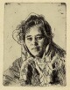 Anders Zorn - Anna, junges Mädchen aus Mora, Radierung 1903 verkocht voor € 270!