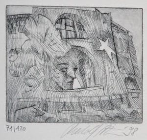 Rudolf Stüssi - Ansicht Tacheles, Kaltnadelradierung, handsigniert kopen? Bied vanaf 30!