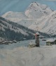Hans Figura - Aquatinta Radierung - ZUG mit ROTWAND . verkocht voor € 120!