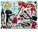 A.R. Penck - A.R. Penck 'Ereignis in New York III' (1983), handsigniert verkocht voor € 148!