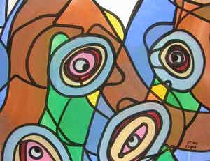 Franz J. Blank - AUGENWEIDE, Grosse POP-ART Acrylmalerei - Handsigniert 2003 (Extravaganza Florida VISIONEN 2000/01 kopen? Bied vanaf 99!