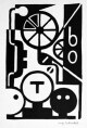 Augustin Tschinkel - Augustin Tschinkel, Linolschnitt, Betriebsorganisation, 1928, Signiert verkocht voor € 90!