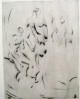 Edwin Scharff - Badende mit Reiter am Strand, Original-Radierung 1941, handsigniert verkocht voor € 210!