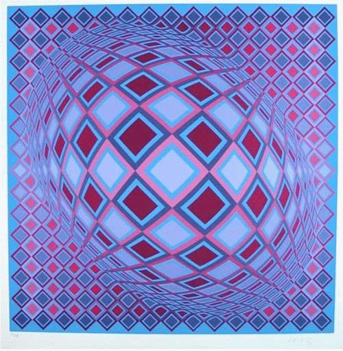 Victor Vasarely - Basel, Lithografie, handsigniert und nummeriert verkocht voor € 340!