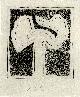 Alfonso Hüppi - BAUM 3, Radierung auf Bütten, Bild:15,4x1,7cm, Blatt:33,5x26cm,dat. 1969/80,signiert verkocht voor € 35!