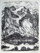 Erich Heckel - Berghang am See, Original-Lithographie 1965, handsigniert verkocht voor € 500!