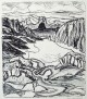 Erich Heckel - Bergsee, Original-Lithographie 1963, handsigniert verkocht voor € 550!