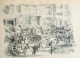 Rudolf Grossmann - Berliner Bilder V: Begräbnis, Original-Lithografie 1912 verkocht voor € 70!