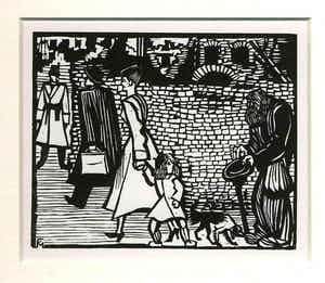 Conrad Felixmüller - BETTLER im ZERSTÖRTEN BERLIN - OriginalHolzschnitt des EXPRESSIONISTEN aus DRESDEN verkocht voor € 46!