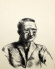 Else Meidner - Bildnis Alfred Döblin. 1927, Radierung verkocht voor € 100!
