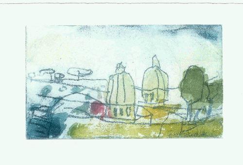 Klaus Fussmann - Blick auf den Vatikan und Palatin--WVZ 414 Rad.--handsign. verkocht voor € 130!