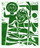 Carl Barth - Christophorus.Orig.Holzschnitt, dkl.grün,von 1957,handsigniert. verkocht voor € 75!