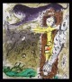 Marc Chagall - 'CHRISTUS IN DER PENDELUHR', Originalfarblithographie 1957! verkocht voor € 140!