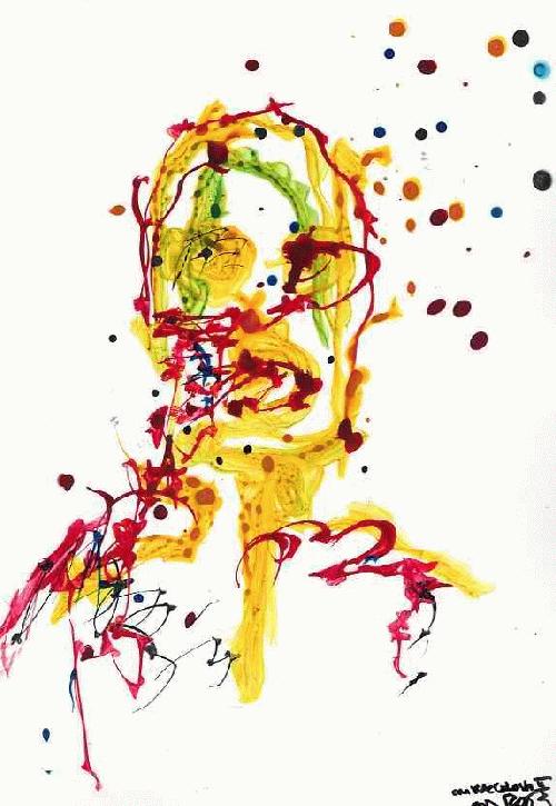 Sascha Nicolaus - CMYK Ghost II - Handsignierte OriginalZeichnung d.BERLINer HdK/UdK Absolventen(1.PREIS b.CPF FRANCE) verkocht voor € 42!