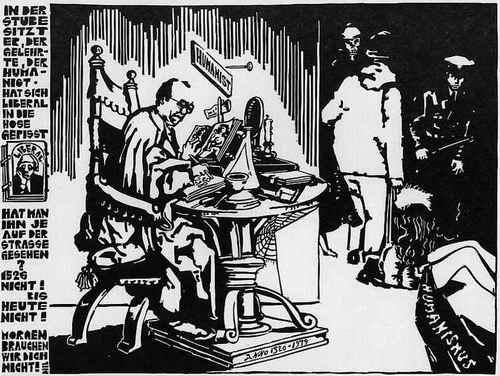 Nil Ausländer - - Der HUMANIST - Blätter zur Deutschen GESCHICHTE - OriginalLinolschnitt, signiert datiert kopen? Bied vanaf 30!