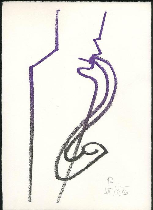 Hacky Ritzerfeld - Der SAXOFONSPIELER - Handsigniertes OriginalLithokat des BEUYS Meisterschülers a.d.Akad.DÜSSELDORF verkocht voor € 52!