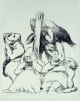 Ludwig Meidner - Der schwarze Engel.Orig.Lithographie um 1935.Num.u..Nachlaßstempel. verkocht voor € 150!