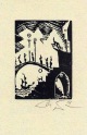 Hans Leip - Die Brücke TULEDU - OriginalHolzschnitt des LILI MARLEEN Verfassers - handsigniert - 1974 verkocht voor € 65!