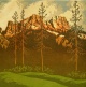 Albert Banska - Dolomiten, Farbholzschnitt, handsign. verkocht voor € 65!