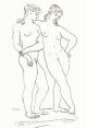 Arno Breker - Doppelakt.Orig.Radierung, handsigniert. verkocht voor € 125!