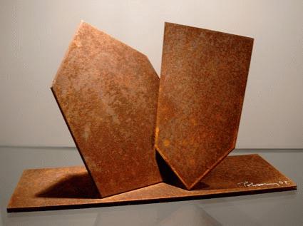 Werner Pokorny - Doppelhaus, 2002, Cortenstahl verkocht voor € 190!