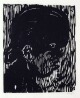 Gustav Kluge - Dunkler Kopf, Holzschnitt, 1985 verkocht voor € 35!