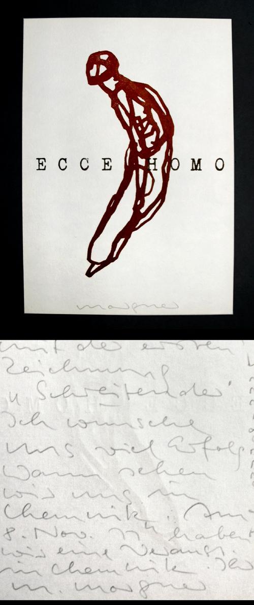 Michael Morgner - ECCE HOMO. signiertes Blatt + Autograph. verkocht voor € 60!