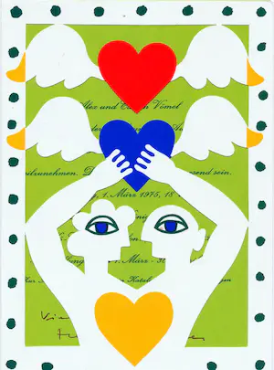 AcheterHerbert Schneider - Einladung Vömel 1975, Serigrafie? Enchérissez de 40!