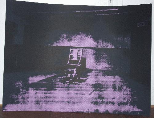 Andy Warhol - Electric Chair, Farbsiebdruck, rückseitig gestempelt /250, sunday b. morning verkocht voor € 460!
