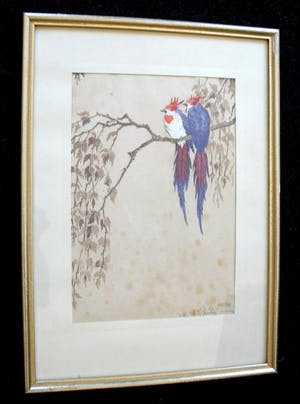 Martin Philipp - Exoten. gerahmter Farbholzschnitt, um 1920. kopen? Bied vanaf 120!