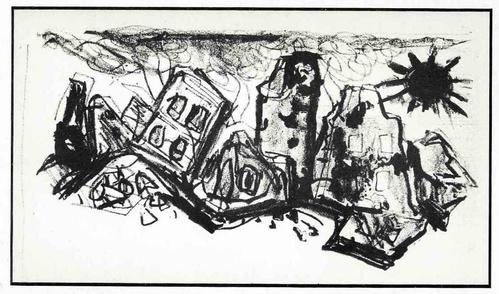 Otto Dix - EXPRESSIONISTE STADT - OriginalLithographie (Handabzug) d.ENTARTETEN DADAisten (DRESDENer SEZESSION) verkocht voor € 75!