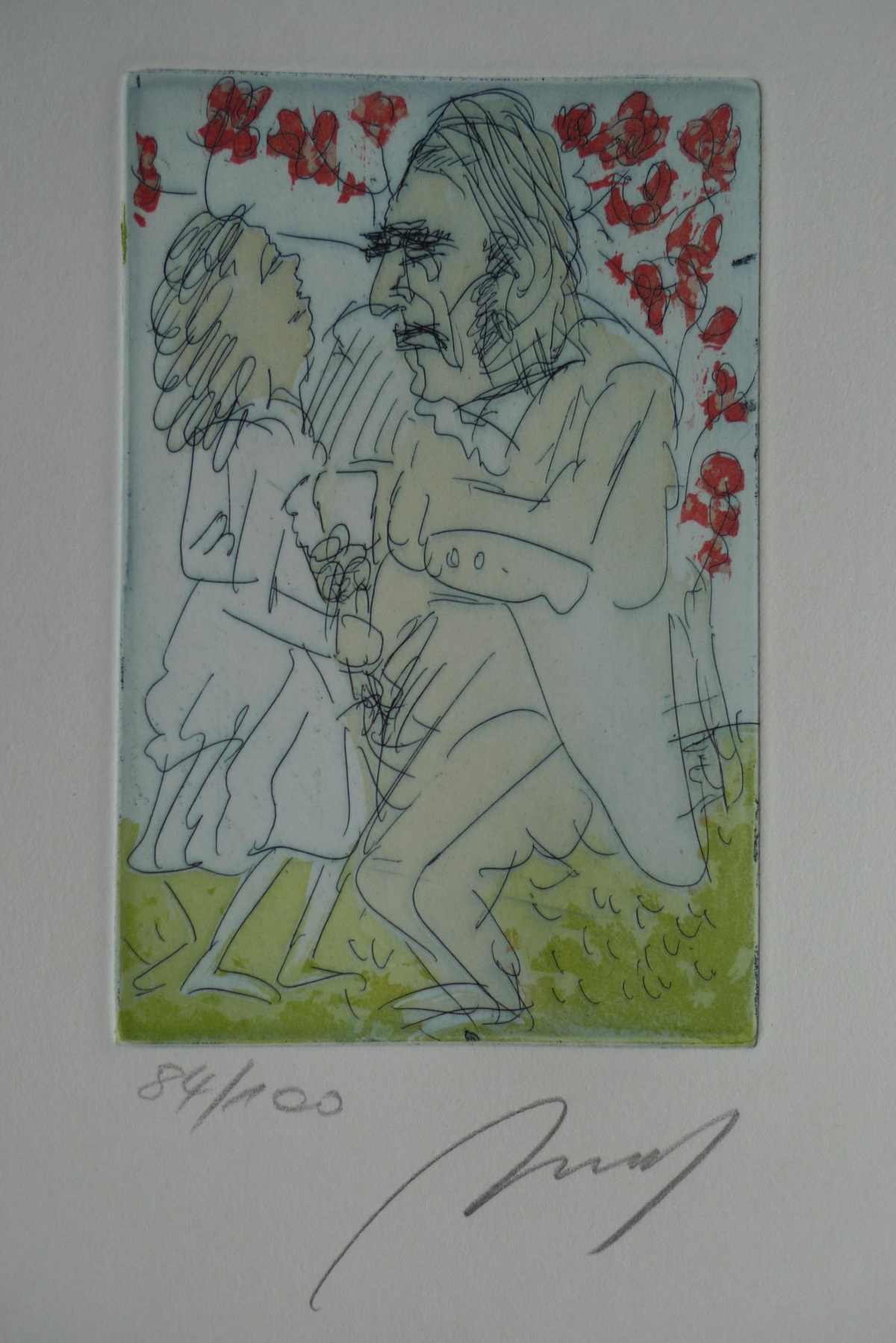 Alfred Hrdlicka - Farb-Radierung verkocht voor € 110!