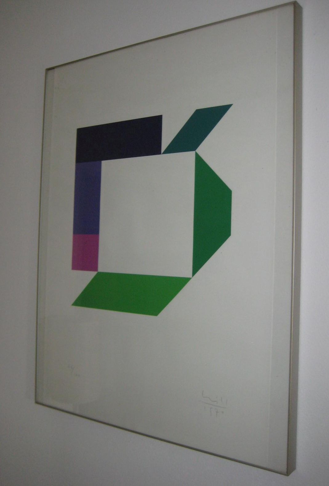 Max Bill - Farbiger Siebdruck, 1970 verkocht voor € 300!