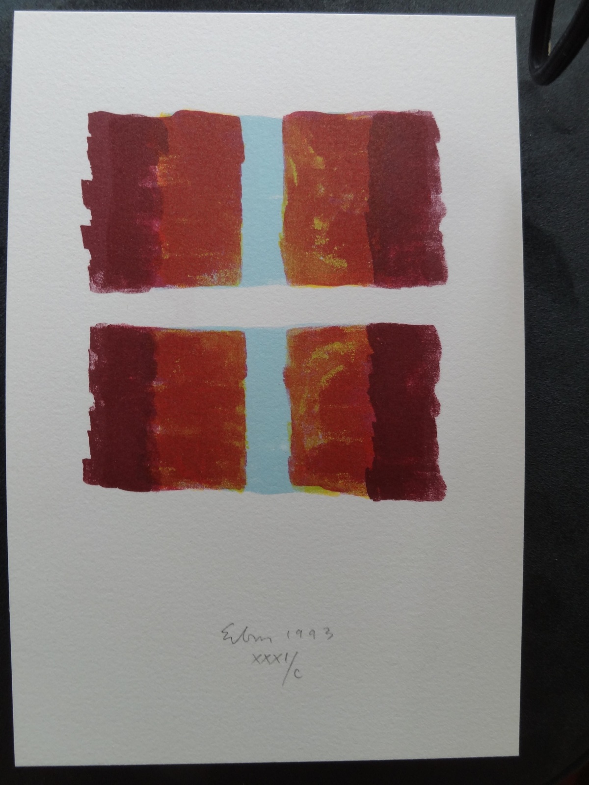 Ulrich Erben - Farblithografie typische Arbeit, kleine Rarität, signiert, datiert verkocht voor € 100!