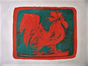 Walter Womacka - FARBLITHOGRAPHIE , 1973 signiert verkocht voor € 100!