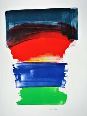 Jerry Zeniuk - Ohne Titel, 1996, Farbserigrafie, signiert verkocht voor € 190!