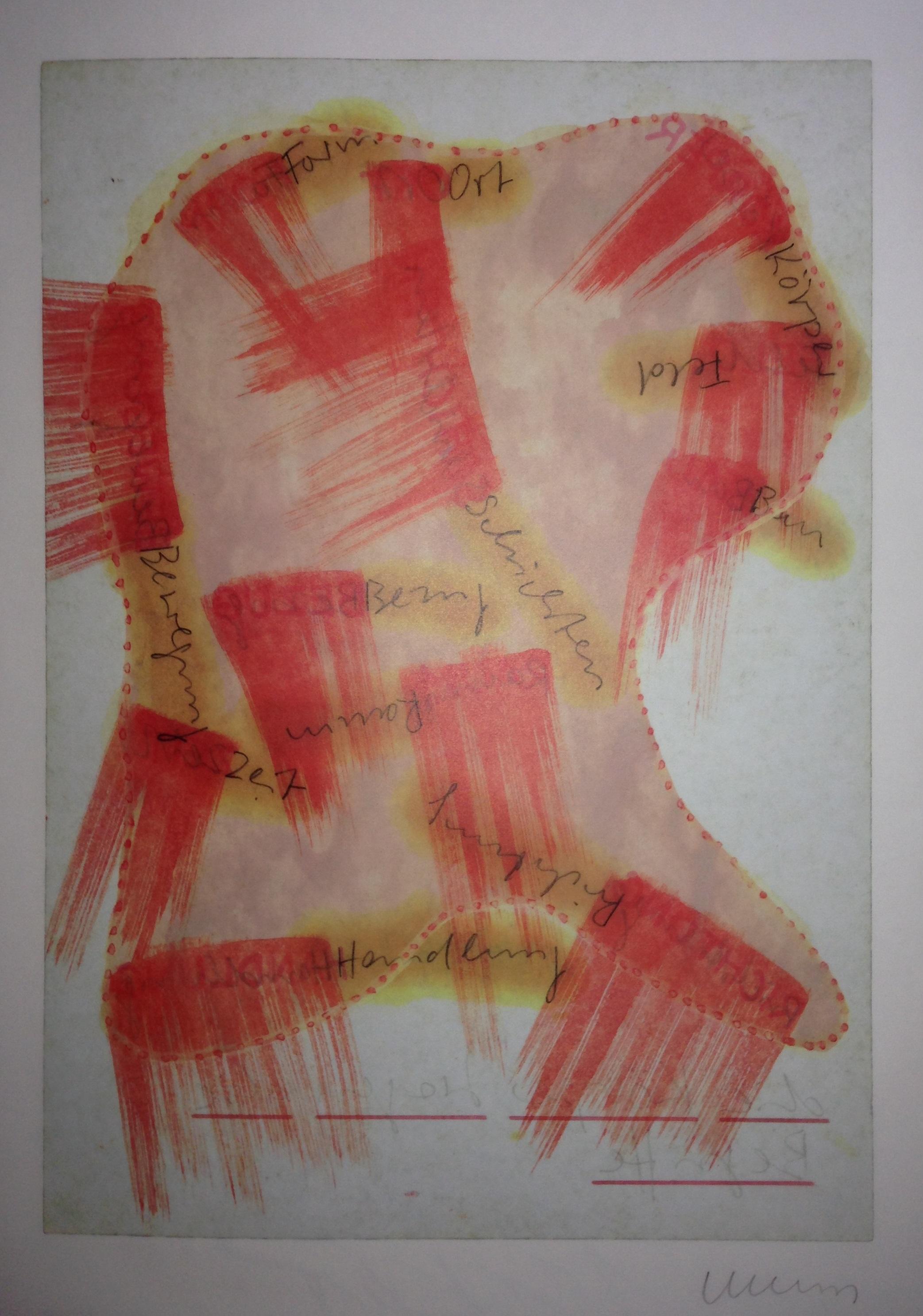 Franz Erhard Walther - Feld entwickelt Sprache I, Farboffsetdruck auf Transparentpapier, 1999, signiert verkocht voor € 70!