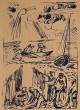 Max Pechstein - Fischer an der Ostsee, Original-Lithografie 1919, handsigniert verkocht voor € 500!